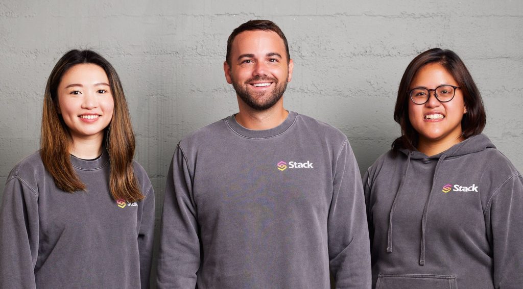 Stack founding team, from left, Natalie Young, Will Rush, and Angela Mascarenas
