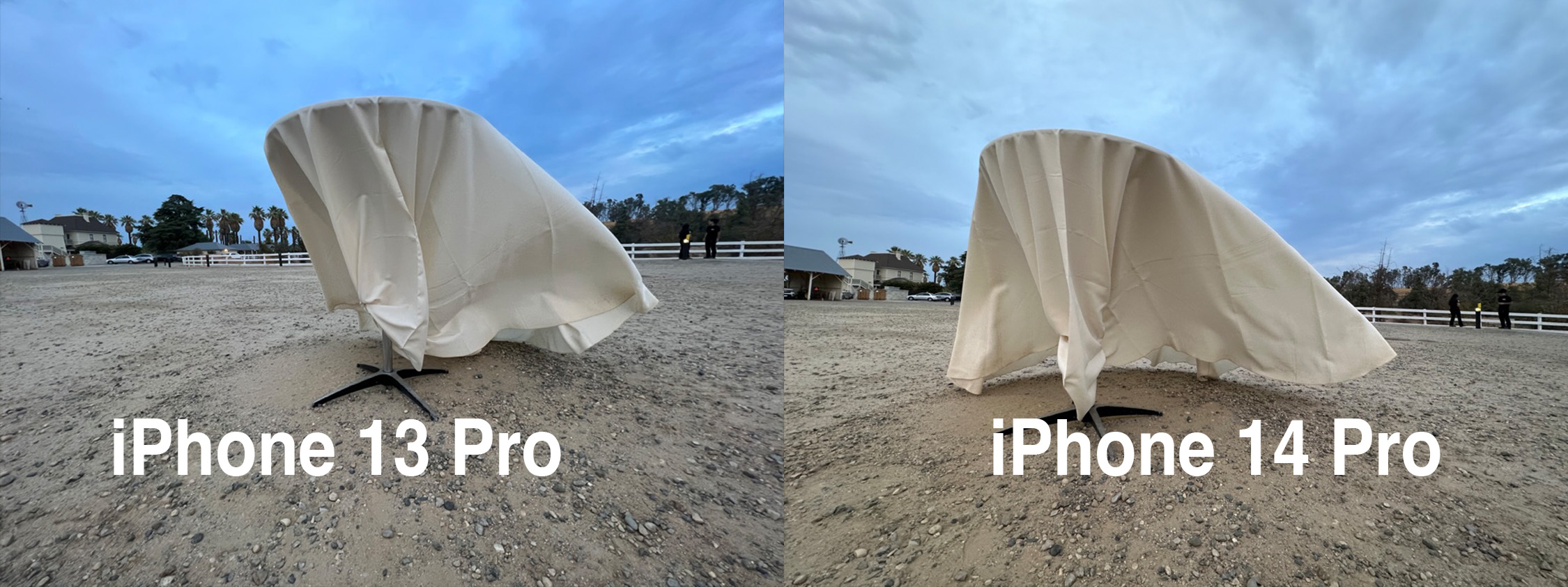comparison shot of iPhone 14 pro ultra wide cameras