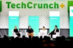 Rebecca Szkutak, senior writer at TechCrunch+; Amanda DoAmaral, co-founder and CEO, Fiveable; Sara Du, co-founder and CEO, Alloy Automation; and Arman Hezarkhani, founder & CEO, Parthean speak onstage during TechCrunch Disrupt 2022.