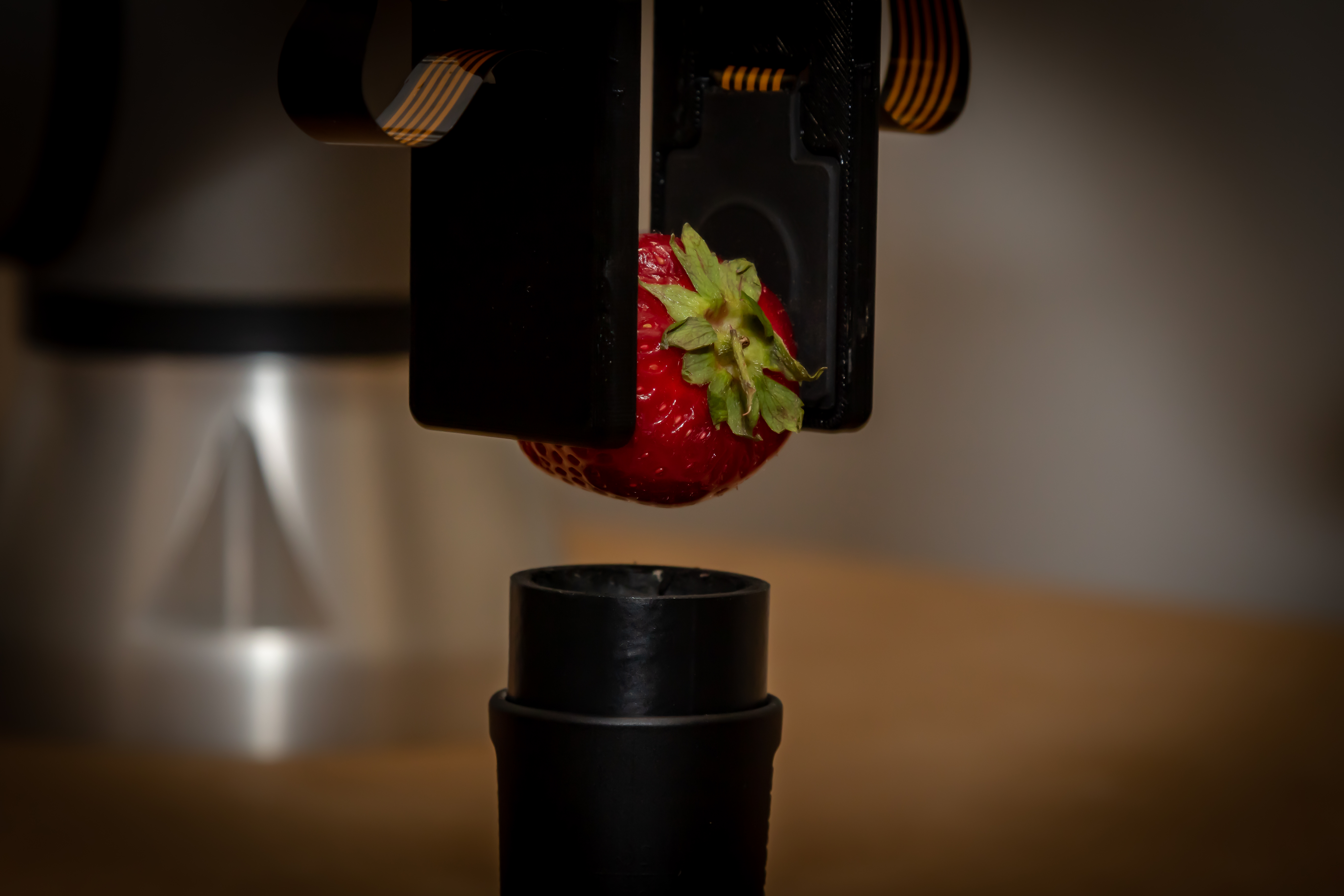 Triaxial Sensor Strawberry Grasp