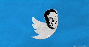 Twitter bird logo with Elon Musk's head