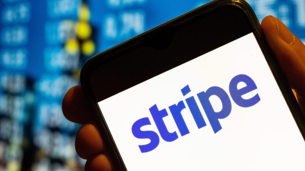 Stripe logo displayed on a smartphone screen.