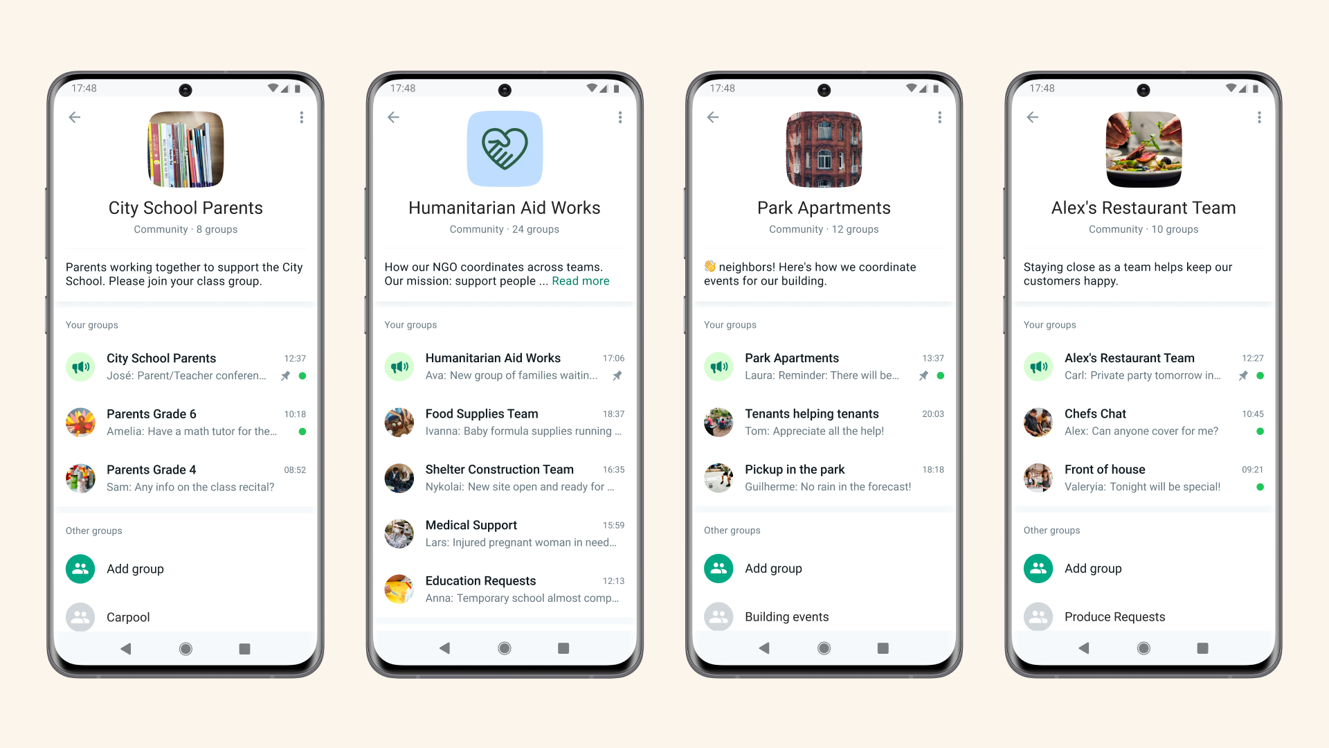 WhatsApp officially launches its new discussion group feature, Communities  | TechCrunch