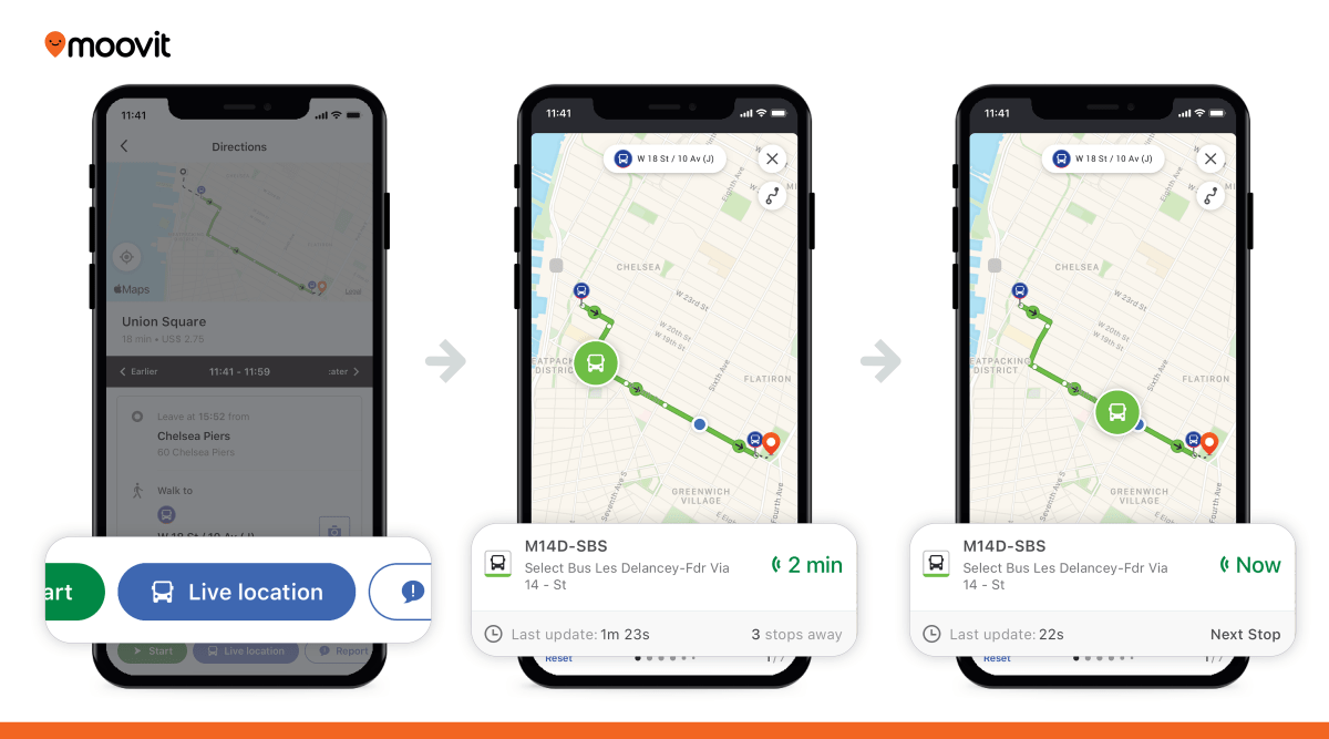 Moovit users can now track transit vehicles on map in real time • AKUURA