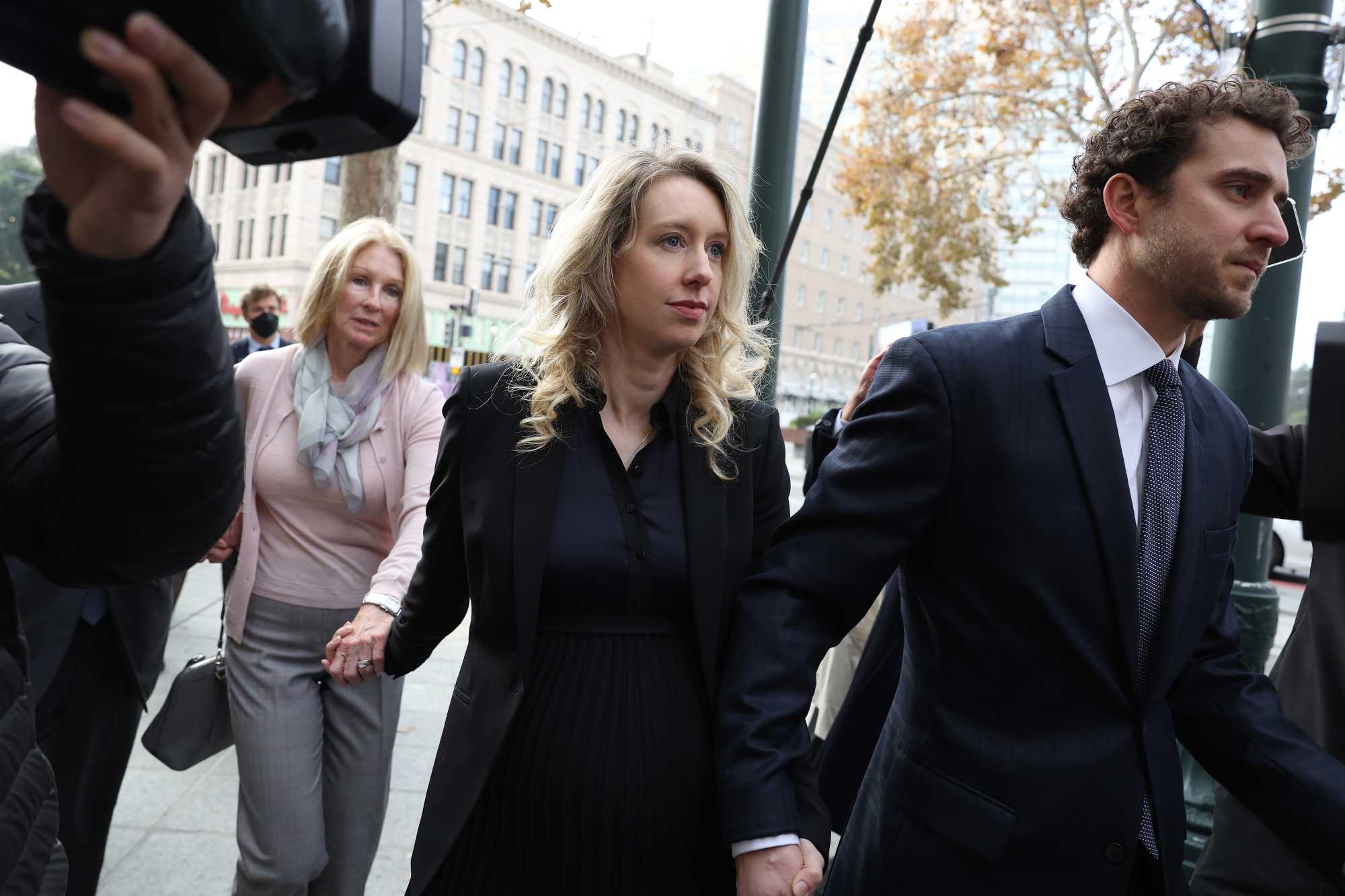 Elizabeth Holmes arrives at court for conviction for Theranos fraud