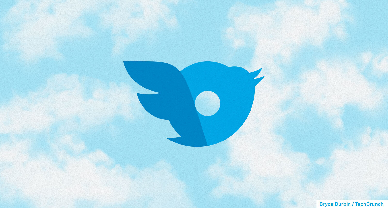 Logo Twitter dan onlyfans dicampur dengan latar belakang mendung
