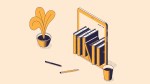 Illustration of books in an iPad