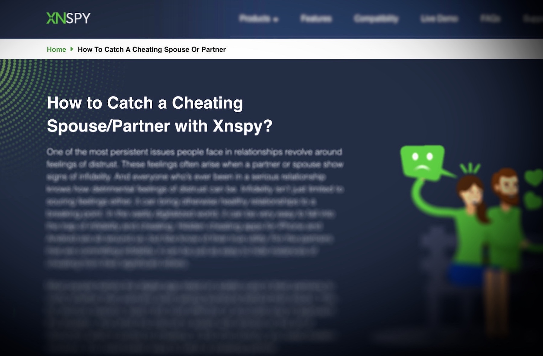 The Xnspy website advertises how its phone stalkerware can be used to spy on a person's spouse or partner.