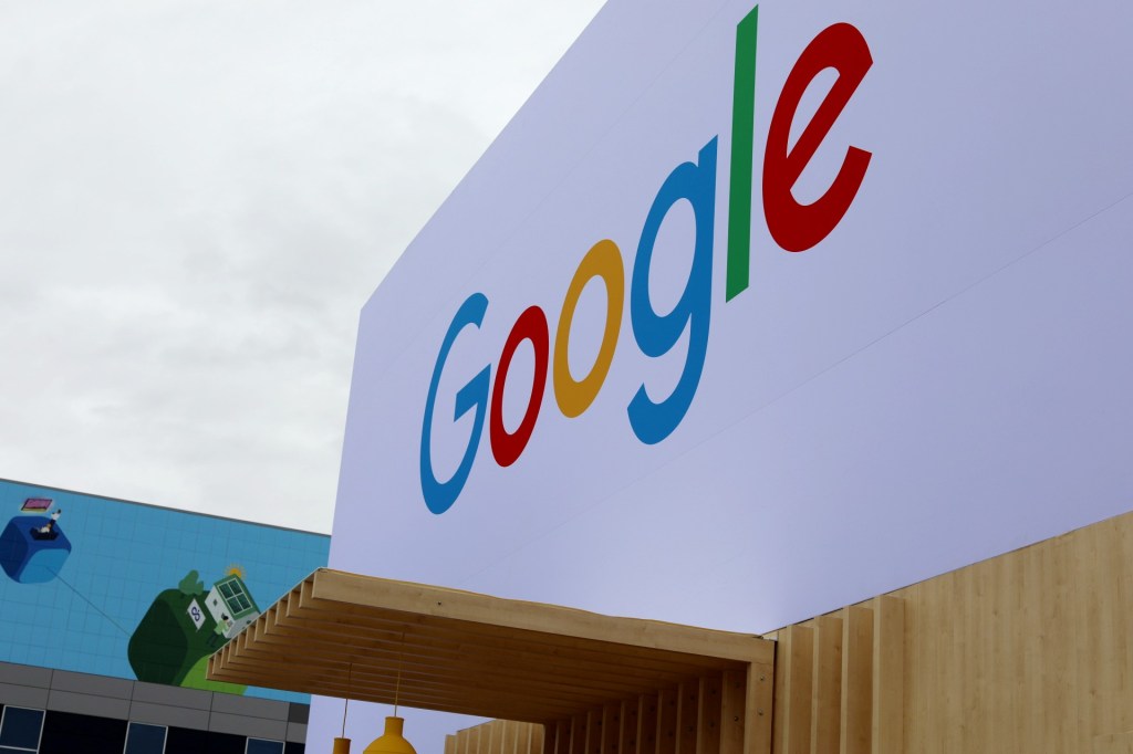 Google logo on side of building