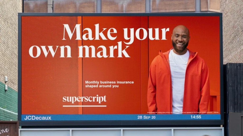 Billboard featuring Superscript's first ever national advertising campaign in 2020