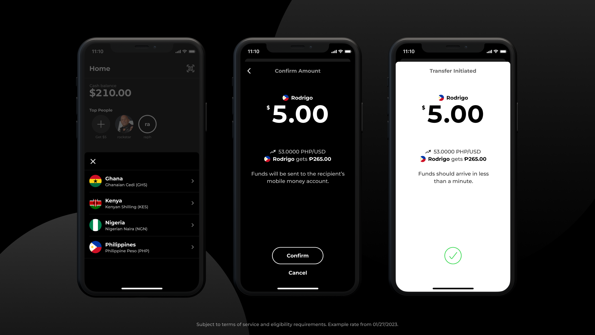Slika funkcije Send Globally aplikacije za plaćanje Strike koja korisnicima omogućuje slanje novca putem Bitcoin Lightening mreže