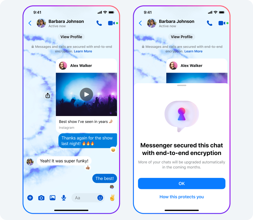 Messenger end-to-end encryption experience