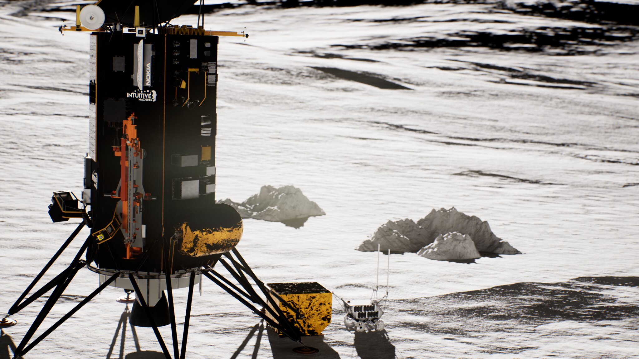 Rendering of the Lunar Lander by Intuitive Machines