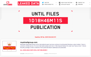 Royal Mail listed on LockBit's dark web leak site