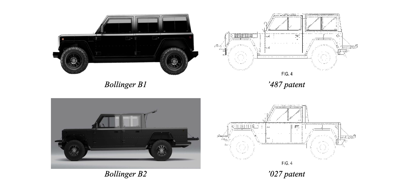 Dibujos Bollinger B1 y B2