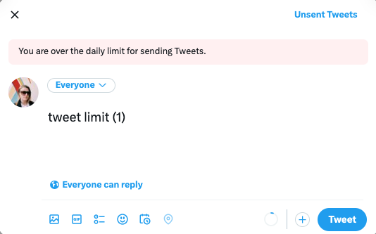 Twitter is telling users that they’re over the daily tweet limit