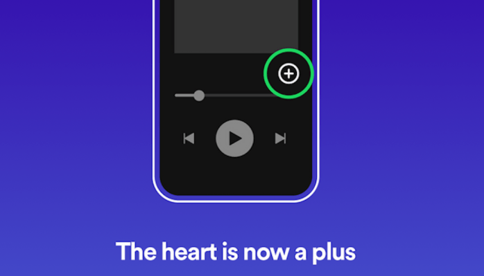 Spotify The Heart button is now a Plus button 1