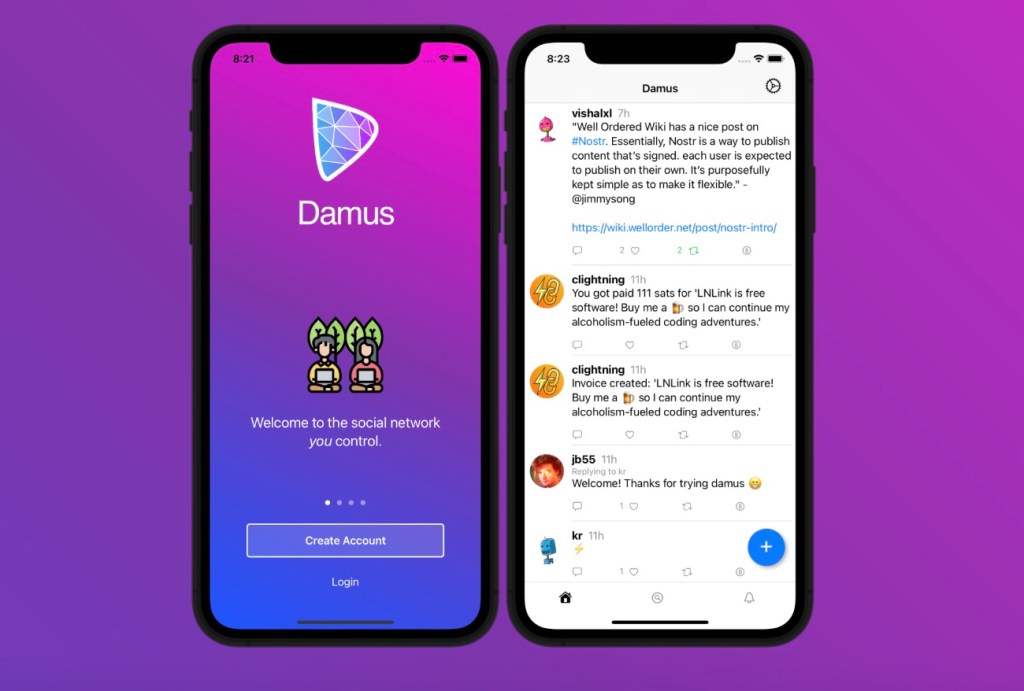 La aplicación descentralizada de redes sociales Damus, que será eliminada de la App Store, apelará la decisión