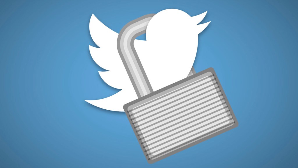 Twitter logo shown with a padlock