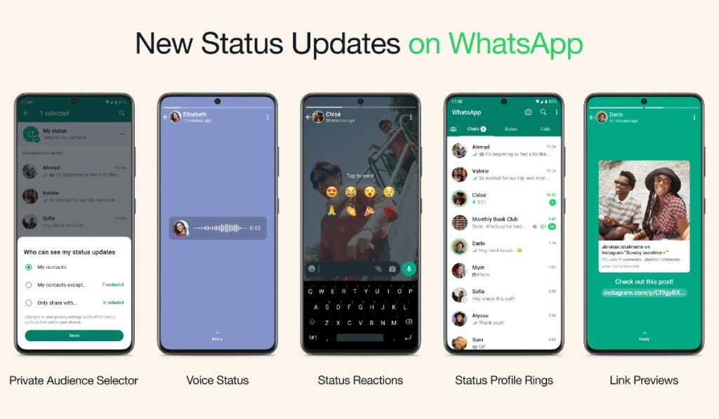 WhatsApp lets users put voice notes as status updates | TechCrunch