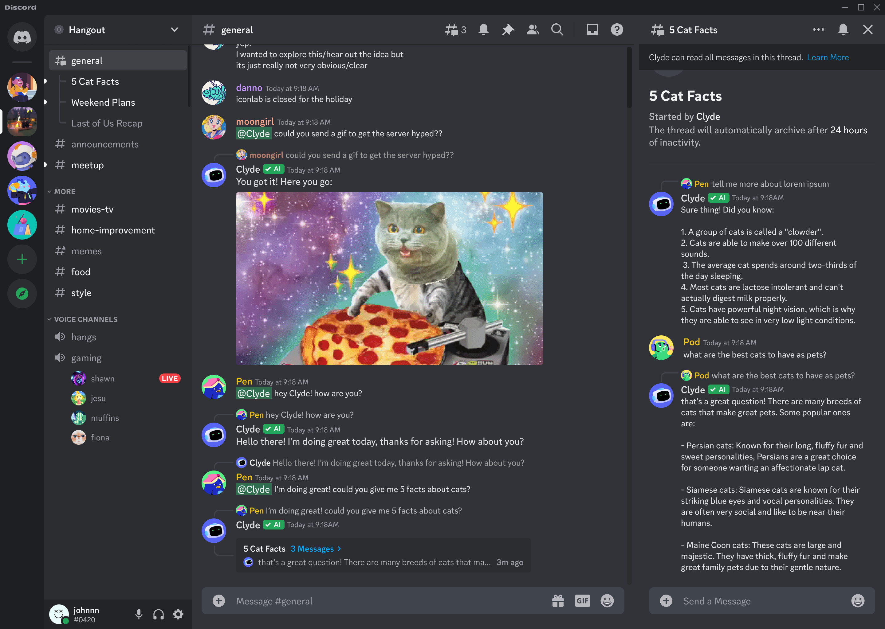 Discord's new updated Clyde bot