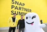 Snap Inc. VP, Product Jacob Andreou (L) and Co-Founder and CEO Evan Spiegel at the Snap Partner Summit