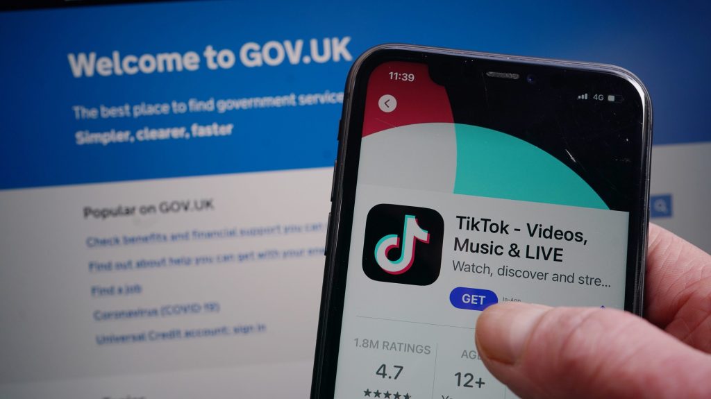 The TikTok app on the App Store on an iPhone screen.