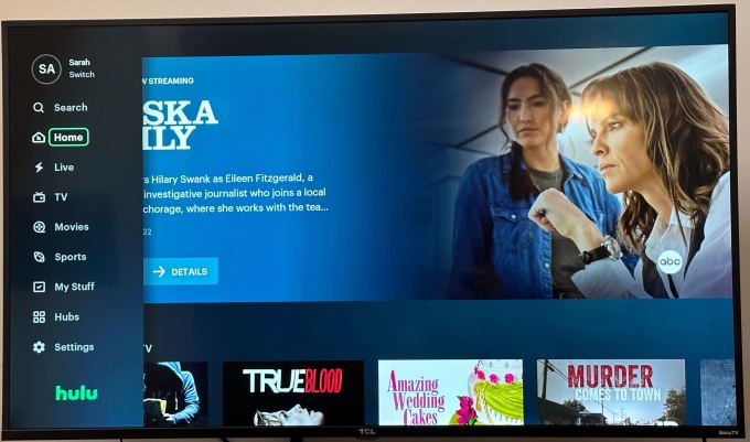 Hulu debuts a new interface with a vertical sidebar on Fire TV, Apple TV and Roku