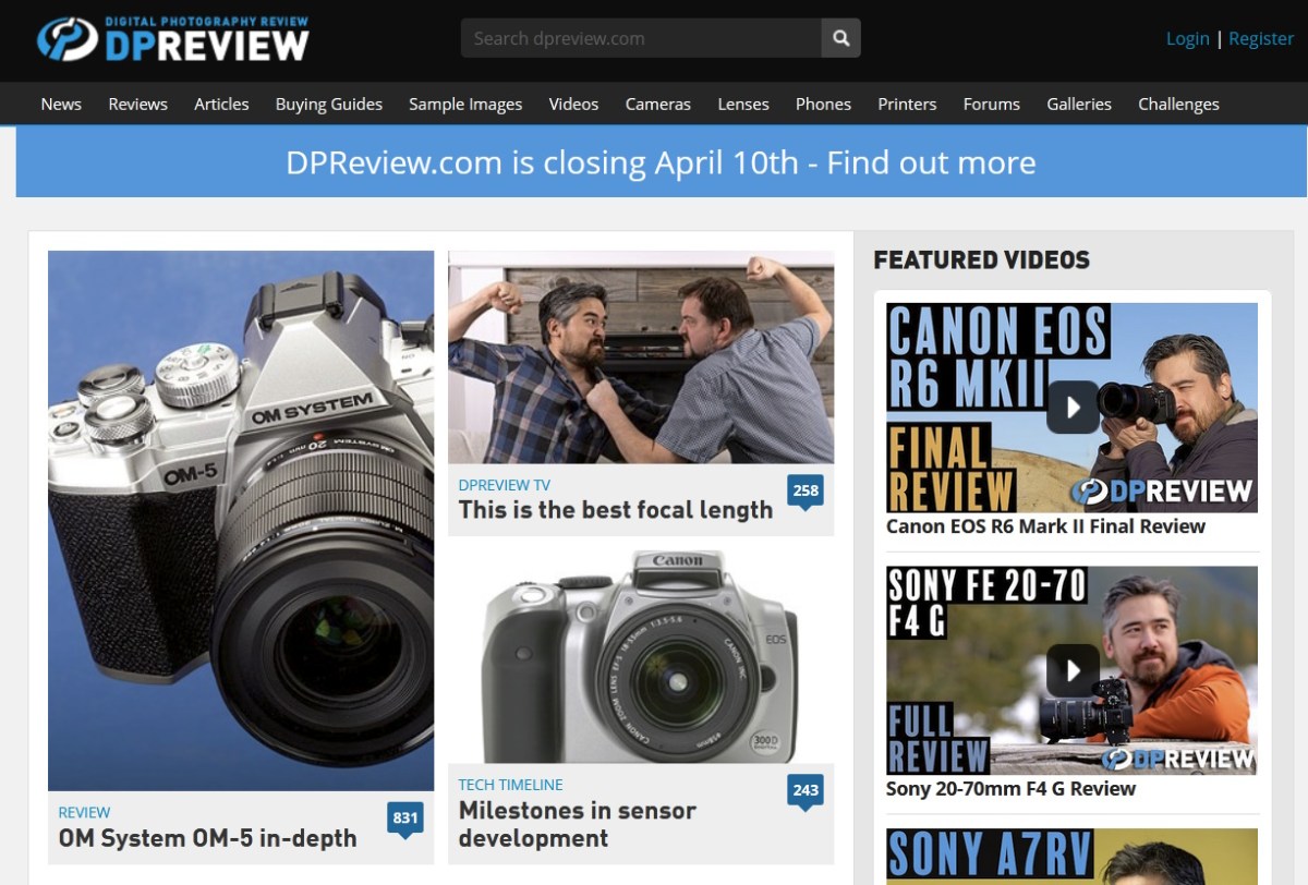 After 25 years of extremely detailed reviews of digital cameras and accessories, the irreplaceable DPReview is being shut down by Amazon as the compan