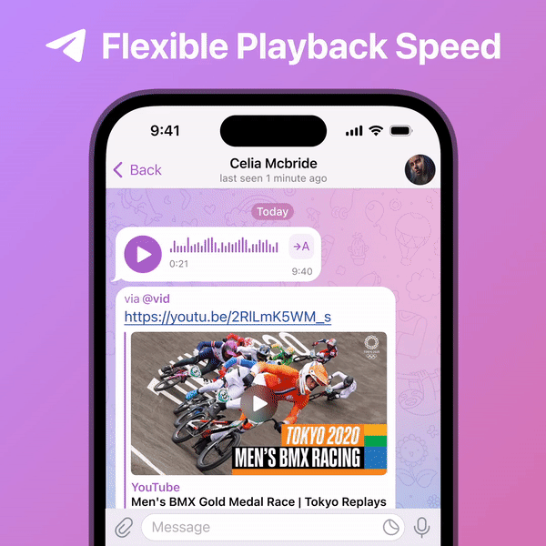 Telegram playback speed