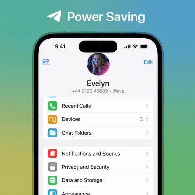Telegram Power saving mode