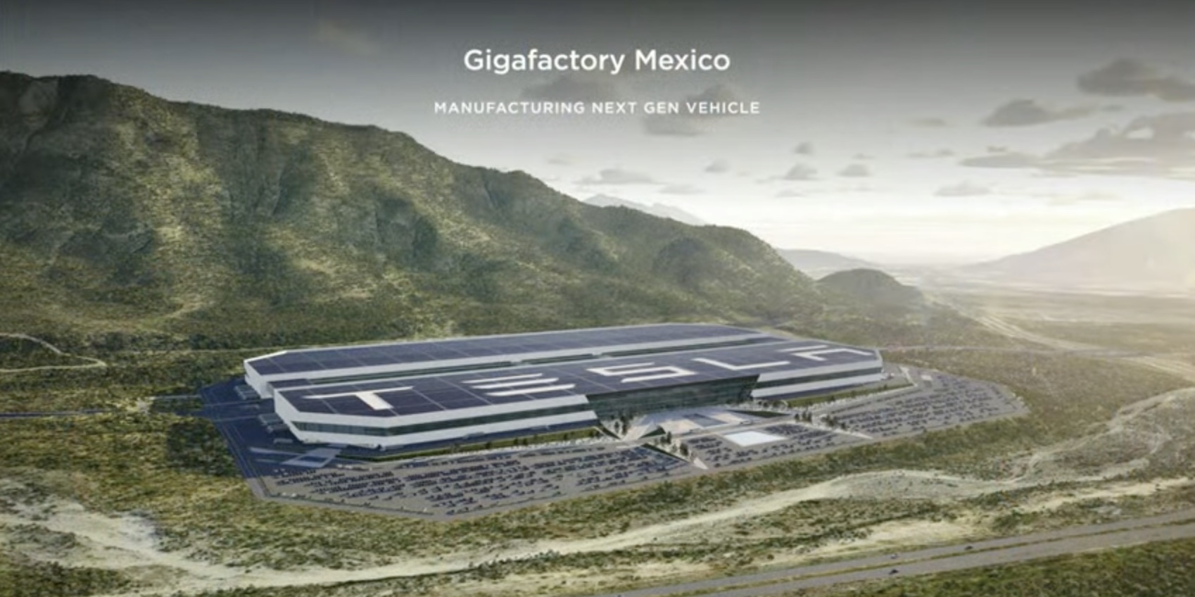 Tesla gigafactory Mexique rendu 