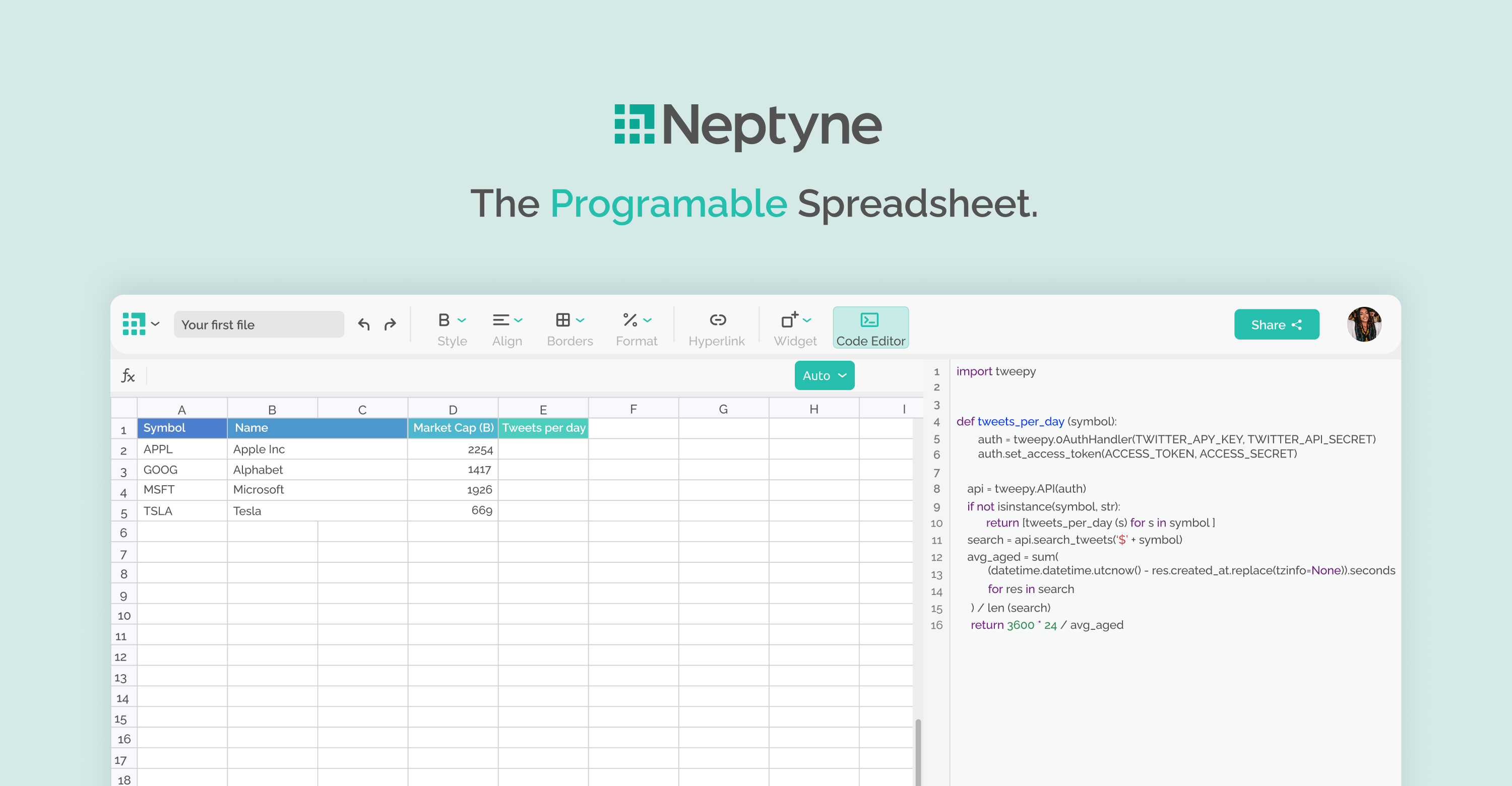 Neptyne is building a Python-powered spreadsheet for data scientists