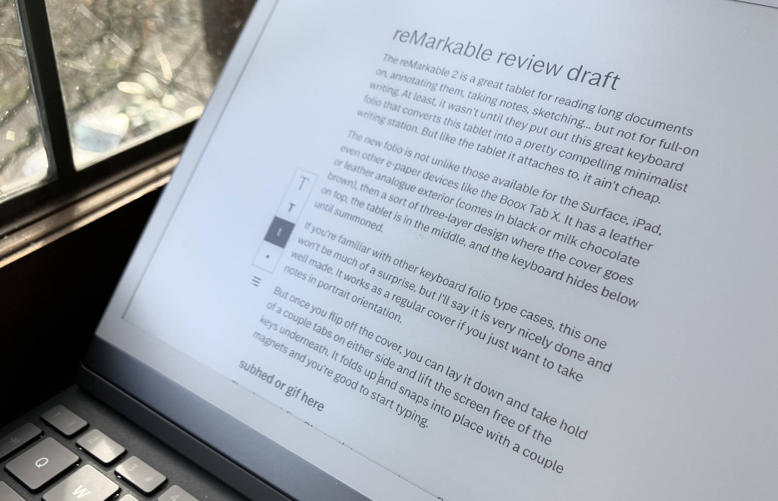reMarkable powers up its e-paper tablet with a keyboard case for