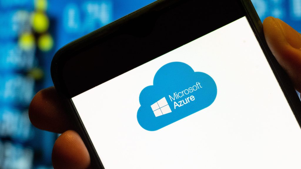Microsoft Azure logo on a smartphone screen