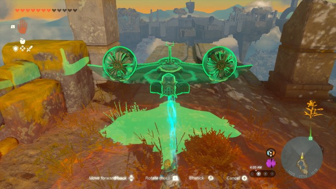 Breath of the Wild sequel, Tears of the Kingdom image of green space ship