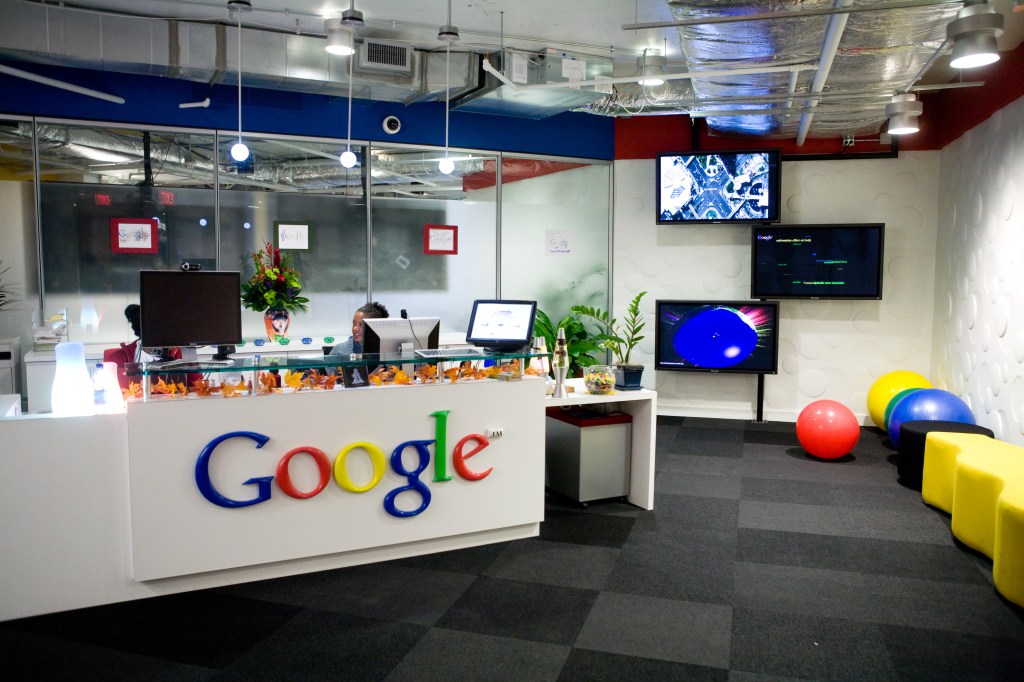 reception area at Google's offices