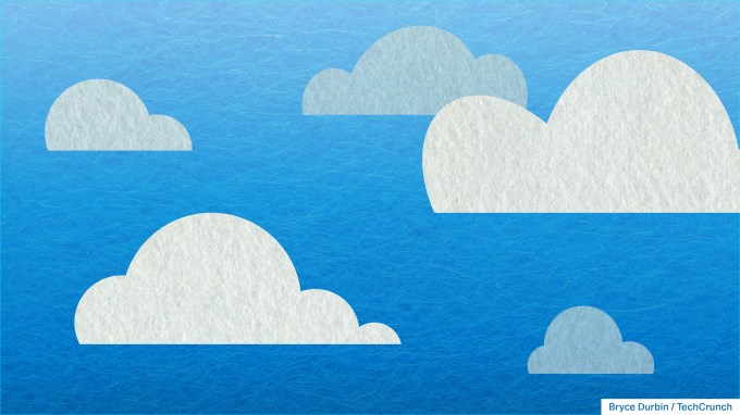 Blue sky with clouds illustration, representing Bluesky social