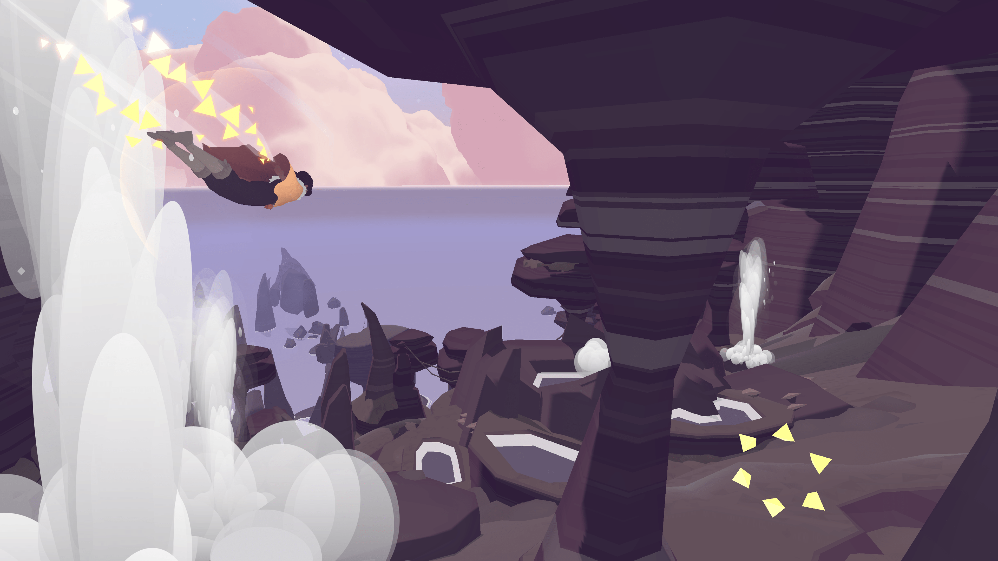 mage of Laya's Horizon gameplay of a character soaring through mountains