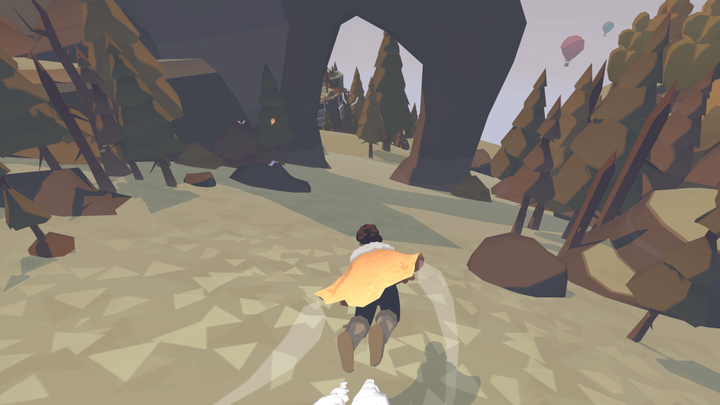 Image of Laya's Horizon gameplay of a character soaring through mountains