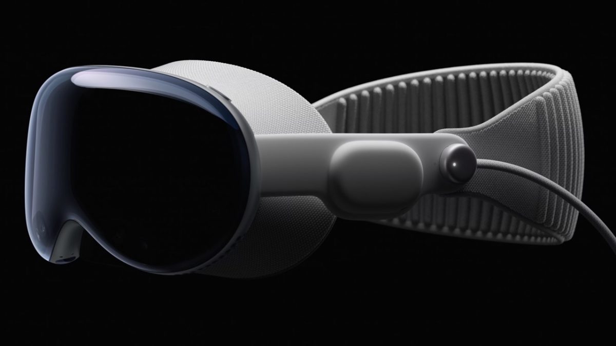 Side profile of Apple's Vision Pro AR headset