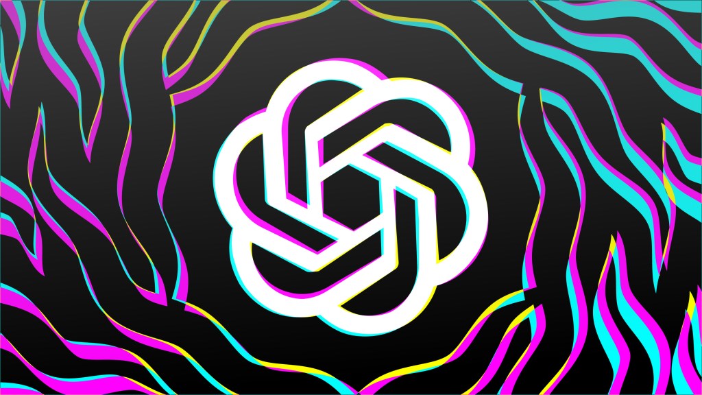 OpenAI logo with a colorful background