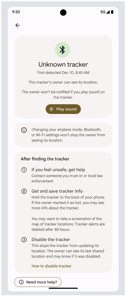 android unknown tracker tips