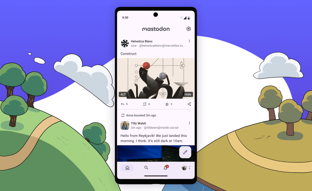 Con Twitter tambaleándose, Mastodon actualiza su aplicación oficial para usuarios de Android