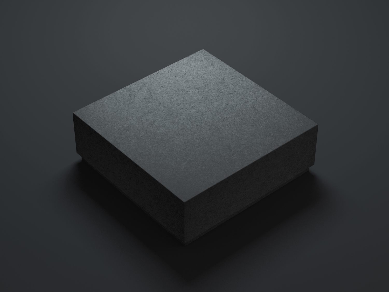 Square Black Box Mockup on dark background. 3d rendering
