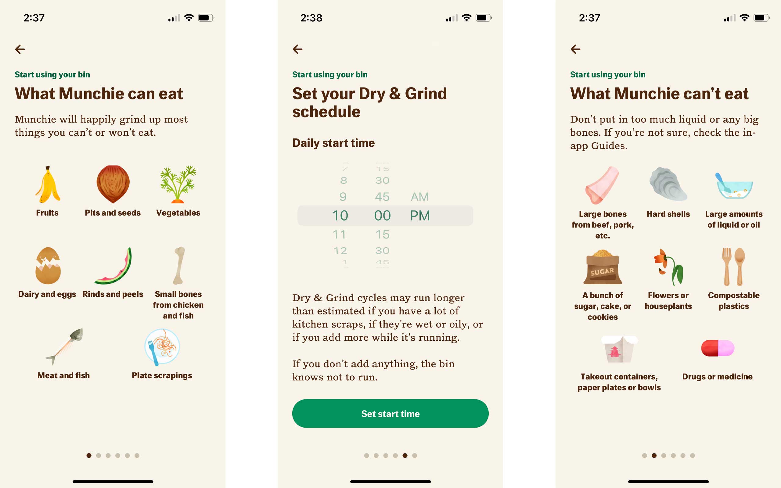 Mill food waste app screenshots