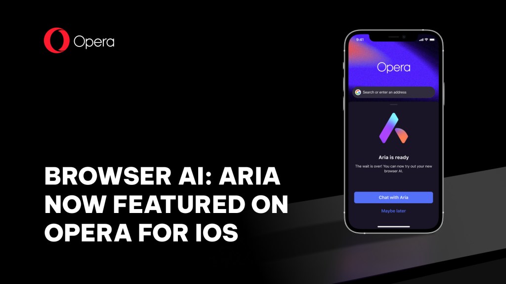 El navegador web iOS de Opera obtiene un compañero de IA con Aria