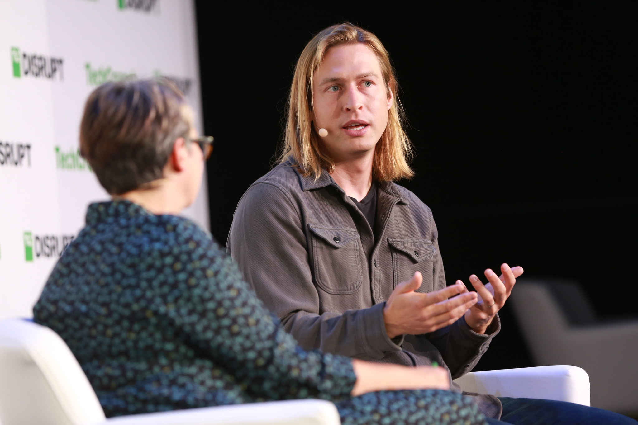 Plaid founder Jack Perrett in conversation with Ingrid Lunden at TechCrunch Disrupt 2023.  Ross Marlow/TPG for TechCrunch