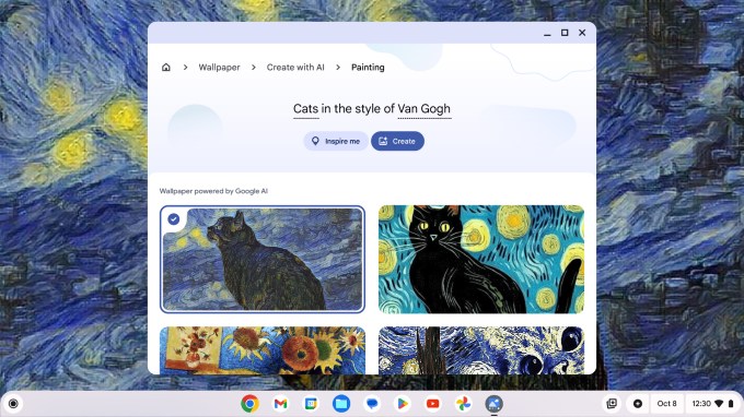 Google presenta la función de creación de fondos de pantalla con IA generativa en Chromebook Plus