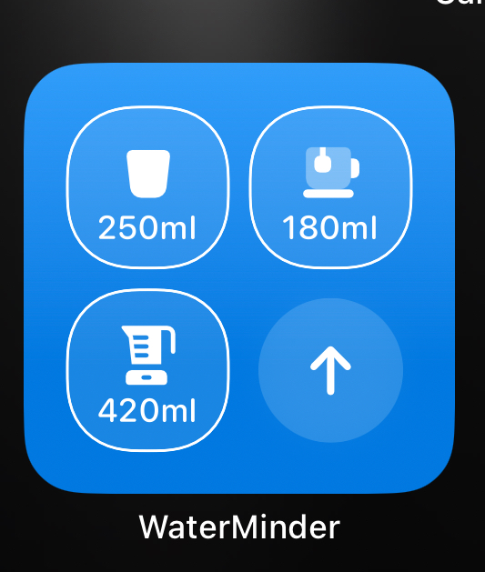 WaterMinder's widget lets you add quickly add water intake